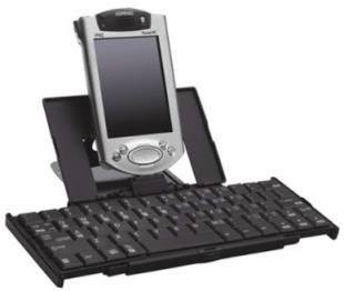 portable ipaq keyboard in use